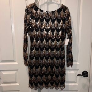 Sequin black and gold dress